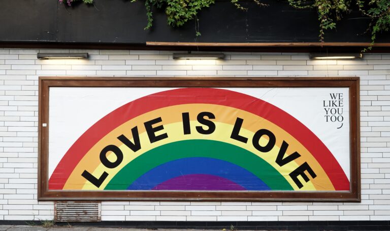 love is love rainbow mural